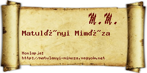 Matulányi Mimóza névjegykártya